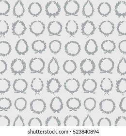 laurel wreath silver silhouette pattern