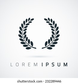 Laurel wreath , simple conceptual logo. Vector illustration