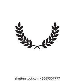 Laurel wreath single Silhouette vector icon