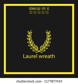 Laurel wreath sketch vector icon