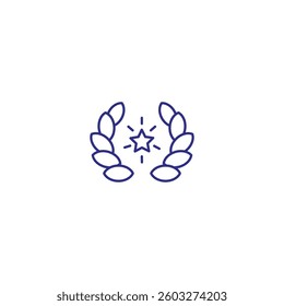 Laurel wreath with star icon for achievement and awards.
