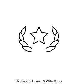 laurel wreath estrela delineamento fino ícone vetor design bom para web ou aplicativo móvel
