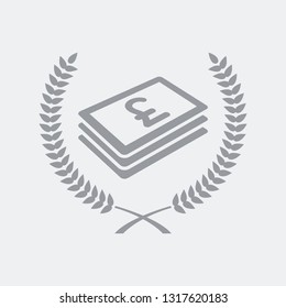 Laurel wreath with Sterling banknote