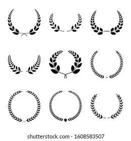 Laurel Wreath symbol collection. Vector design elements.