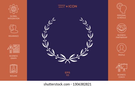 Laurel wreath symbol. Graphic elements for your design