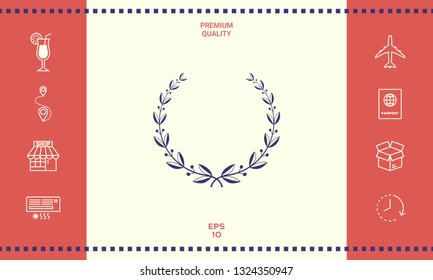 Laurel wreath symbol. Graphic elements for your design