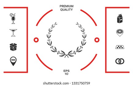 Laurel wreath symbol. Graphic elements for your design
