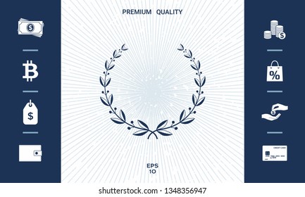 Laurel wreath symbol. Graphic elements for your design
