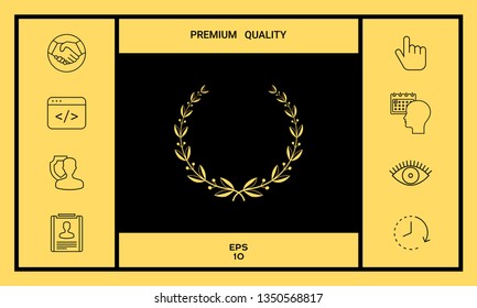 Laurel wreath symbol. Graphic elements for your design