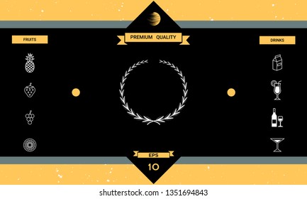 Laurel wreath, symbol. Graphic elements for your design