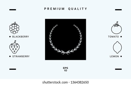 Laurel wreath - symbol. Graphic elements for your design