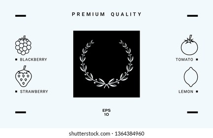 Laurel wreath symbol. Graphic elements for your design