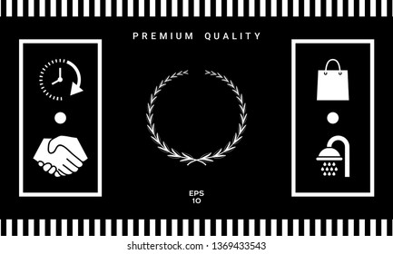 Laurel wreath, symbol. Graphic elements for your design