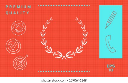 Laurel wreath symbol. Graphic elements for your design