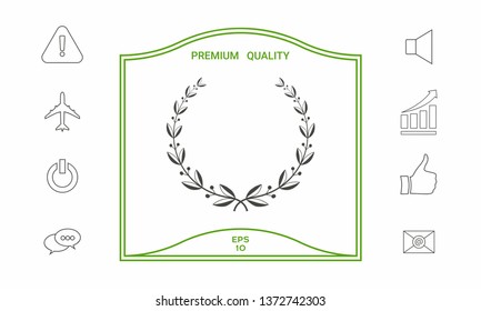 Laurel wreath symbol. Graphic elements for your design