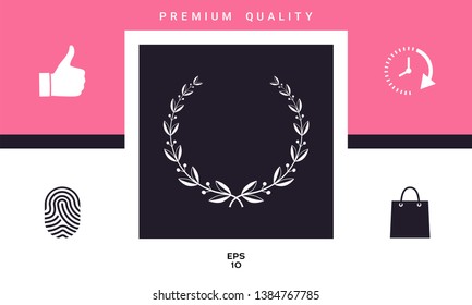 Laurel wreath symbol. Graphic elements for your design