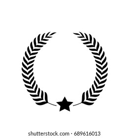 Laurel wreath symbol with star