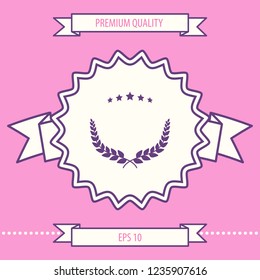 Laurel wreath symbol with stars. Graphic elements for your design