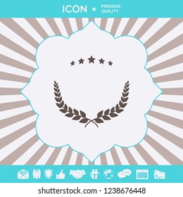 Laurel wreath symbol with stars. Graphic elements for your design