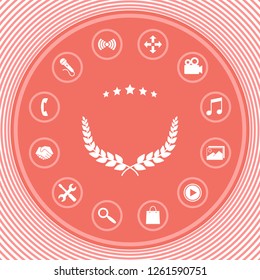 Laurel wreath symbol with stars. Graphic elements for your design