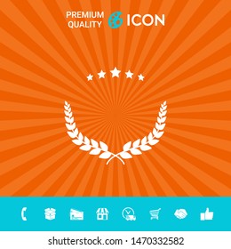 Laurel wreath symbol with stars. Graphic elements for your design