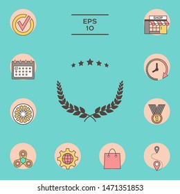 Laurel wreath symbol with stars. Graphic elements for your design