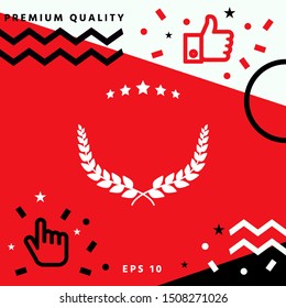 Laurel wreath symbol with stars. Graphic elements for your design