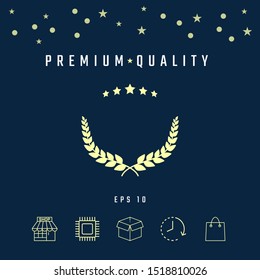 Laurel wreath symbol with stars. Graphic elements for your design