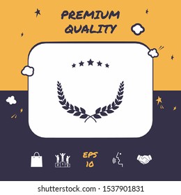 Laurel wreath symbol with stars. Graphic elements for your design