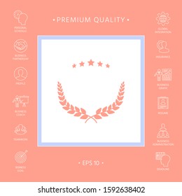 Laurel wreath symbol with stars. Graphic elements for your design