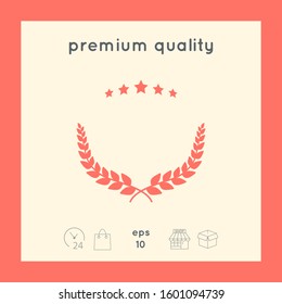 Laurel wreath symbol with stars. Graphic elements for your design