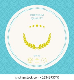 Laurel wreath symbol with stars. Graphic elements for your design
