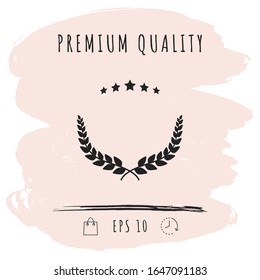 Laurel wreath symbol with stars. Graphic elements for your design