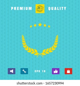 Laurel wreath symbol with stars. Graphic elements for your design