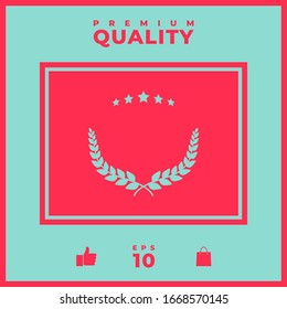 Laurel wreath symbol with stars. Graphic elements for your design