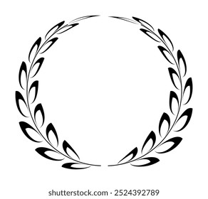 Coroa de louros, símbolo da vitória e do poder. Ícone plano para aplicativos e sites. Elemento de design vintage para medalhas, prêmios brasão de armas ou logotipo de aniversário. Ícone floral plano ornamentado vitória. Revestimento Heráldico