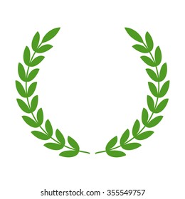 Laurel wreath - symbol of victory and power flat vector icon for apps and websites 