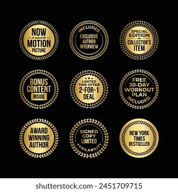 Laurel Wreath symmetrical circle text sticker template