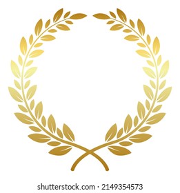 Laurel wreath template. Classic victory award frame