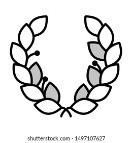 laurel wreath thin line vector icon