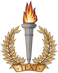 Laurel Wreath And  Torch With Flames