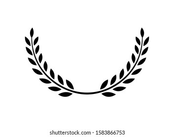 Laurel wreath vector award branch victory icon. Winner laurel wreath vintage leaf emblem.