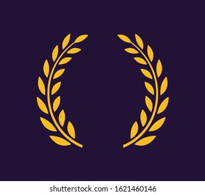 Laurel Wreath Vektorillustration Award Zweig Siegessymbol. Gewinner Lorbeerkranz Vintage-Blatt-Emblem.