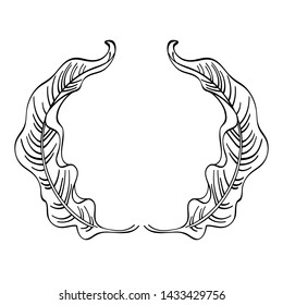 Laurel wreath vector background. Plant leaves frame.
