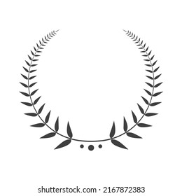 Laurel wreath vector black color isolated on white background for decoration, celebration, festival. 10 eps