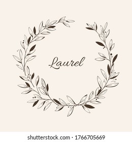 Laurel wreath. Vector design elements in boho style. Illustration for greeting card, packaging. svg