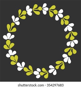 Laurel wreath vector frame isolated on black background