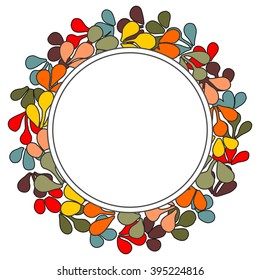Laurel wreath vector frame on white background