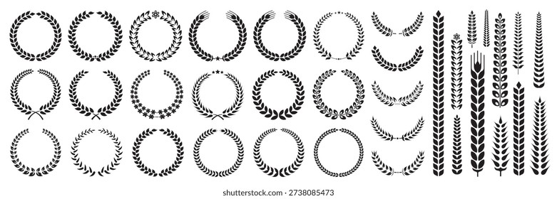 Laurel wreath vector graphics and illustrations collection