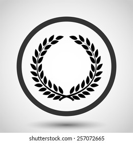 Laurel wreath vector icon - black illustration